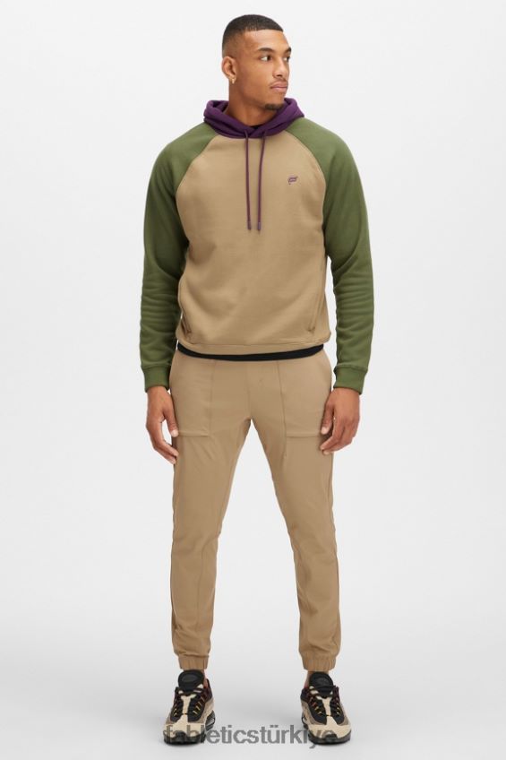 tr Fabletics erkekler vazgeçilmez kapüşonlu 192 koyu dimi/koyu yosun multi 40R06B3683