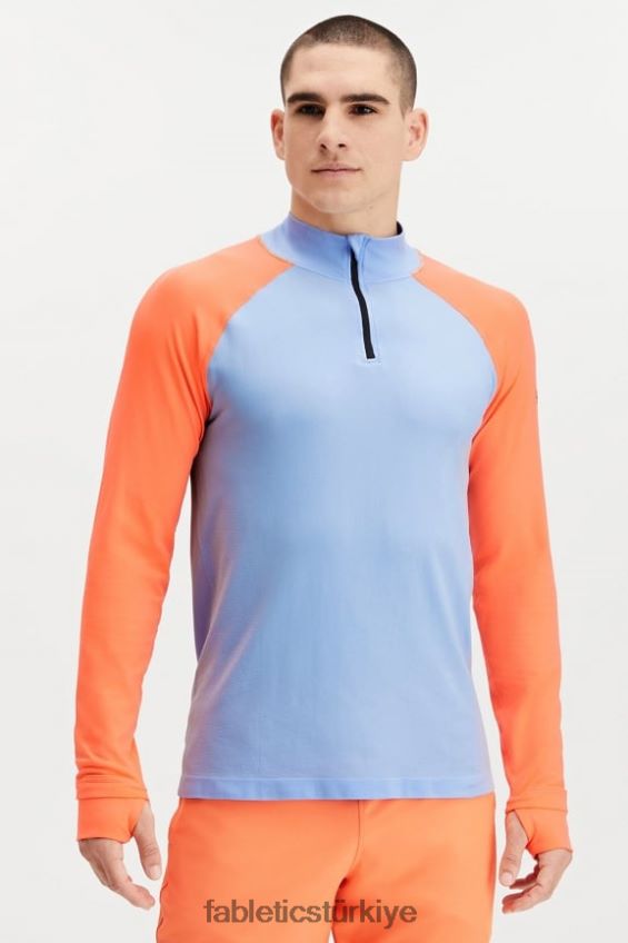 tr Fabletics erkekler eğitim günü 1/4 zip buhar mavi blok 40R06B3599