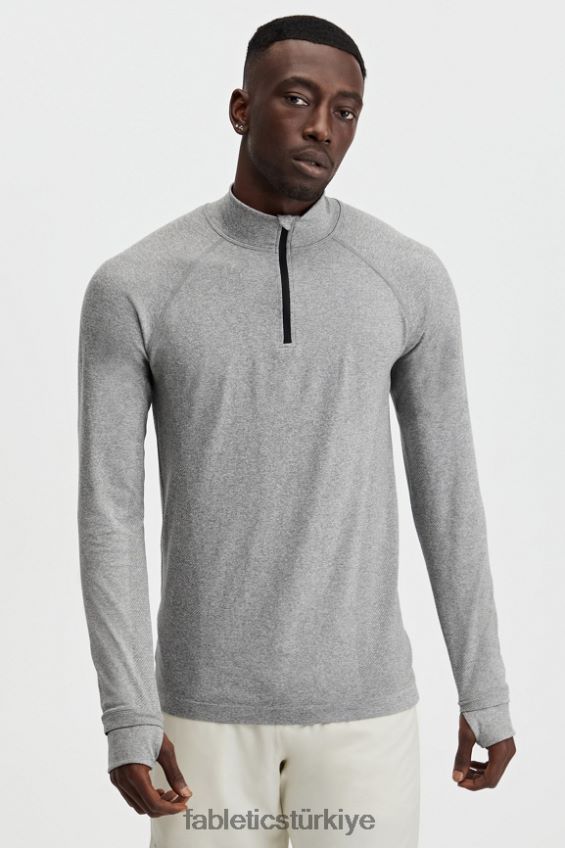 tr Fabletics erkekler eğitim günü 1/4 zip orta gri htr 40R06B3591