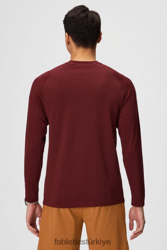tr Fabletics erkekler eğitim günü uzun kollu tişört adrenalin kırmızısı 40R06B3563