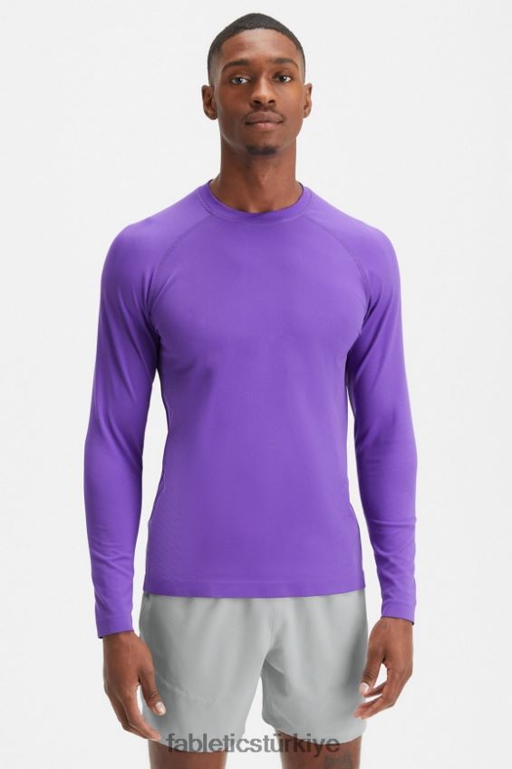 tr Fabletics erkekler eğitim günü uzun kollu tişört donyağı mor 40R06B3566