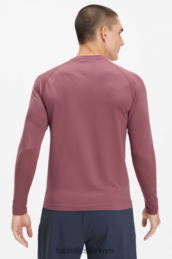 tr Fabletics erkekler eğitim günü uzun kollu tişört kırmızı duman 40R06B3568