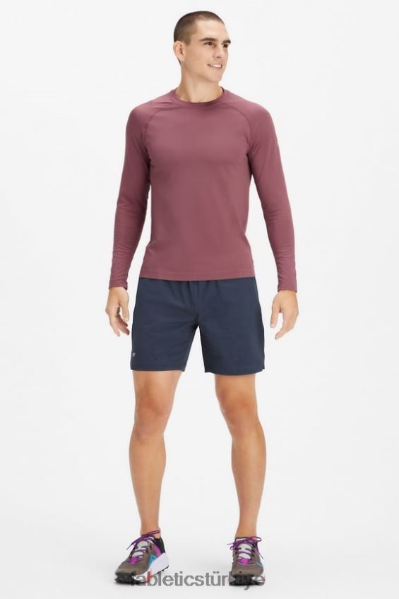 tr Fabletics erkekler eğitim günü uzun kollu tişört kırmızı duman 40R06B3568