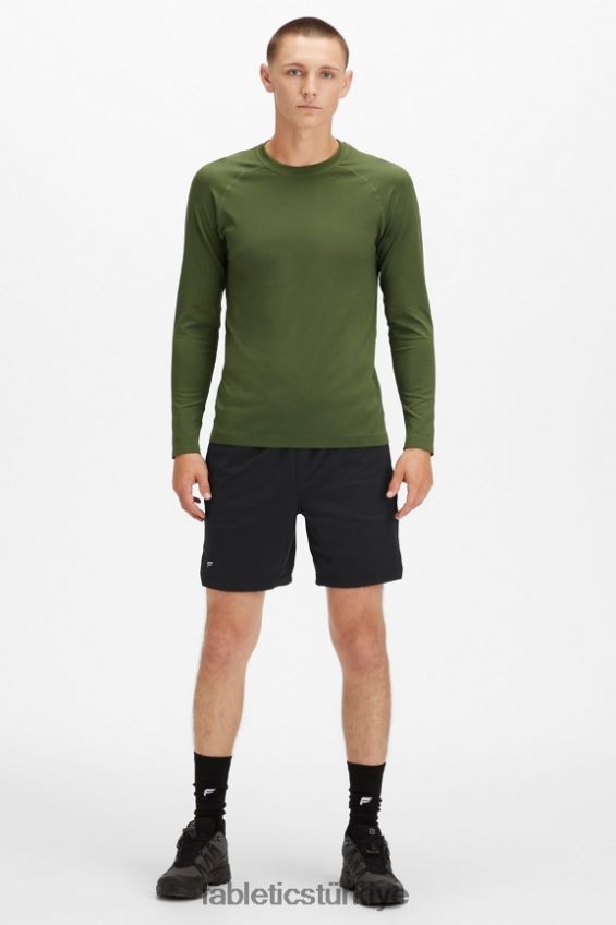 tr Fabletics erkekler eğitim günü uzun kollu tişört koyu yosun 40R06B3570