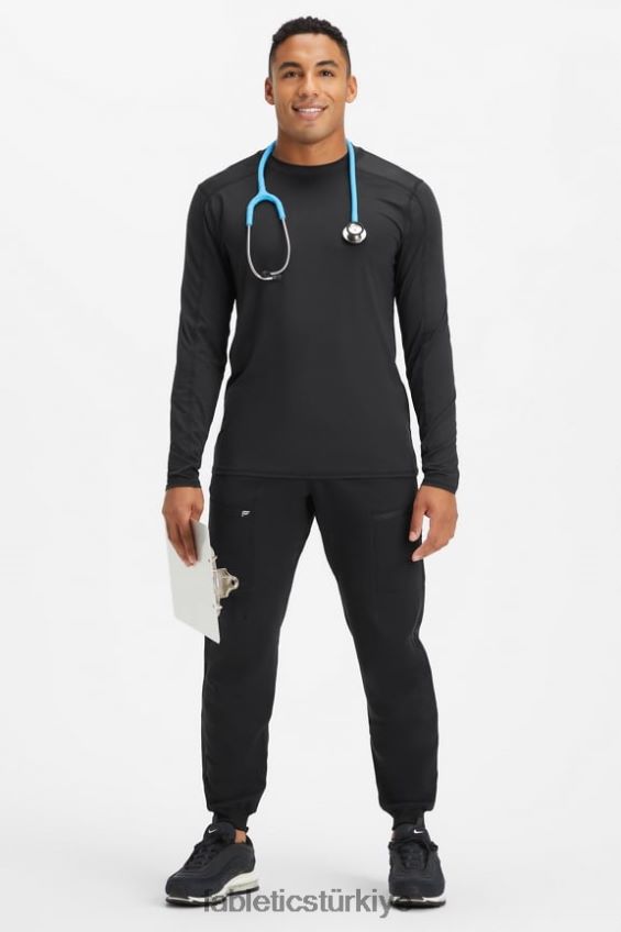 tr Fabletics erkekler günlük uzun kollu iç çamaşır siyah 40R06B3587