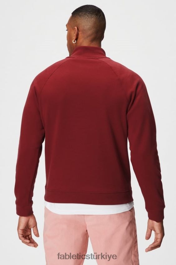 tr Fabletics erkekler go-to 1/4 zip 186 adrenalin kırmızısı 40R06B3603