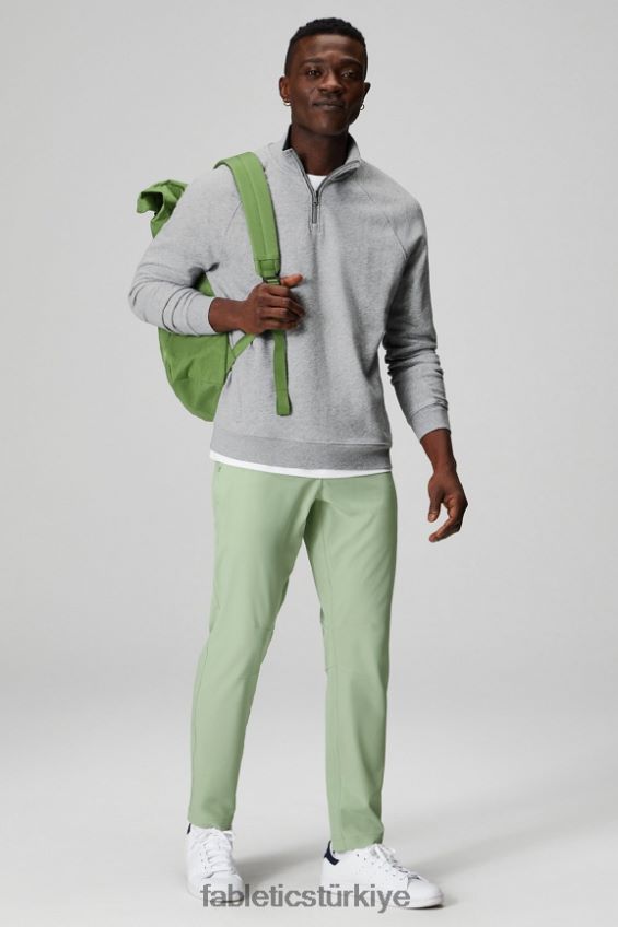 tr Fabletics erkekler hafif go-to 1/4 fermuar klasik gri melanj 40R06B3576