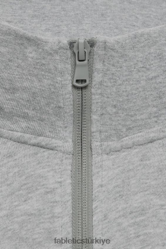 tr Fabletics erkekler hafif go-to 1/4 fermuar klasik gri melanj 40R06B3576