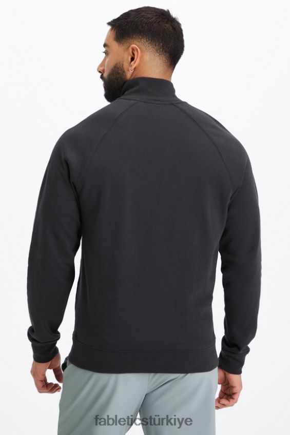 tr Fabletics erkekler hafif go-to 1/4 fermuar siyah 40R06B3577