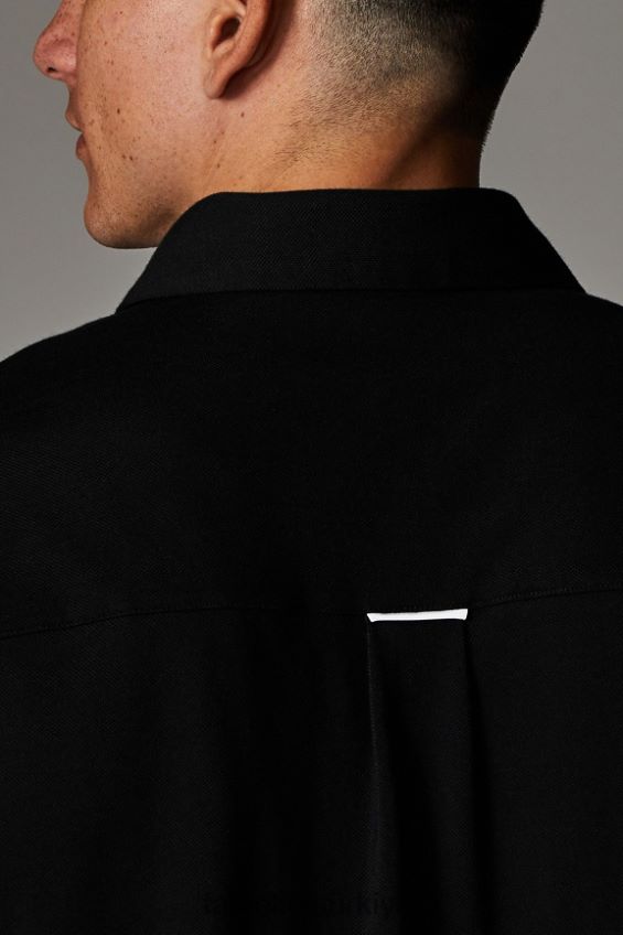 tr Fabletics erkekler çizgi uzun kollu düğme yukarı siyah 40R06B3579