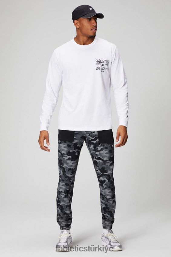 tr Fabletics erkekler r&r ls tişörtü beyaz borç tee 40R06B3602