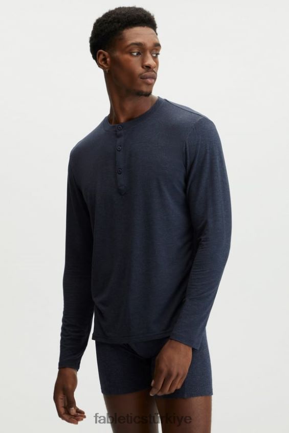 tr Fabletics erkekler restore edilmiş henley klasik donanma 40R06B3628