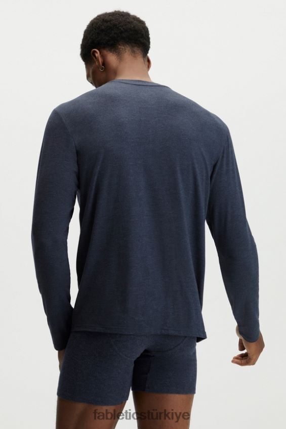 tr Fabletics erkekler restore edilmiş henley klasik donanma 40R06B3628