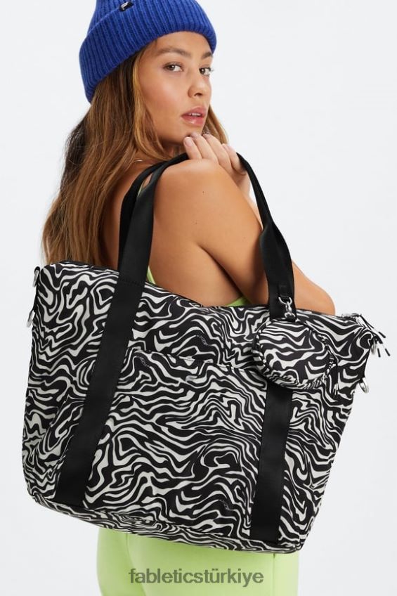 tr Fabletics kadınlar günlük çanta mini mermer zebra 40R06B2913