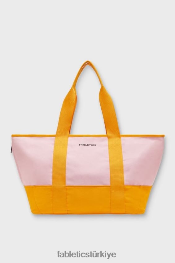 tr Fabletics kadınlar kanvas pazar çantası pembe kaçış/flaş turuncu 40R06B2920