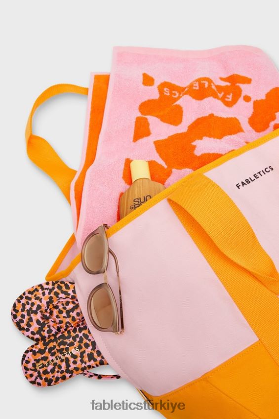tr Fabletics kadınlar kanvas pazar çantası pembe kaçış/flaş turuncu 40R06B2920