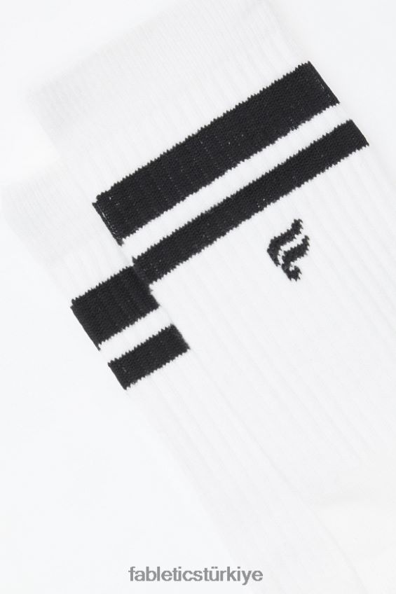 tr Fabletics kadınlar günlük mürettebat çorabı Beyaz şerit 40R06B2968