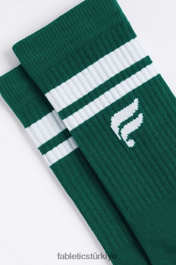 tr Fabletics kadınlar günlük mürettebat çorabı fairway yeşil/beyaz şerit 40R06B2971