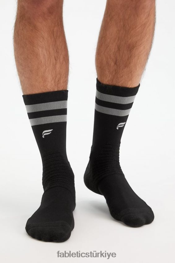 tr Fabletics kadınlar performans ekibi çorabı siyah gri şerit 40R06B2998