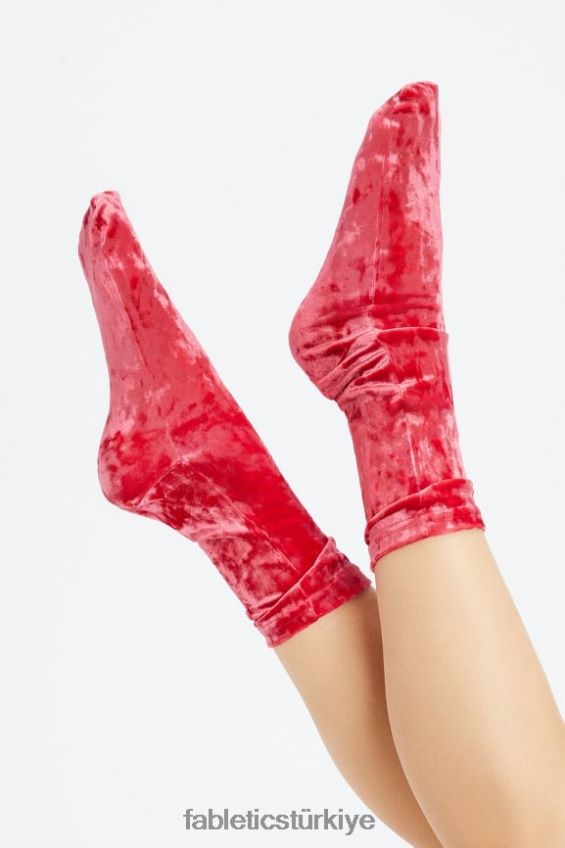 tr Fabletics kadınlar streç kadife çorap 6" çilek kırmızısı 40R06B2987