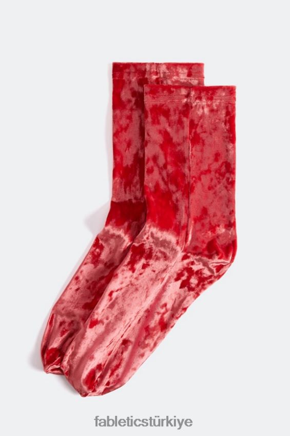 tr Fabletics kadınlar streç kadife çorap 6\" çilek kırmızısı 40R06B2987