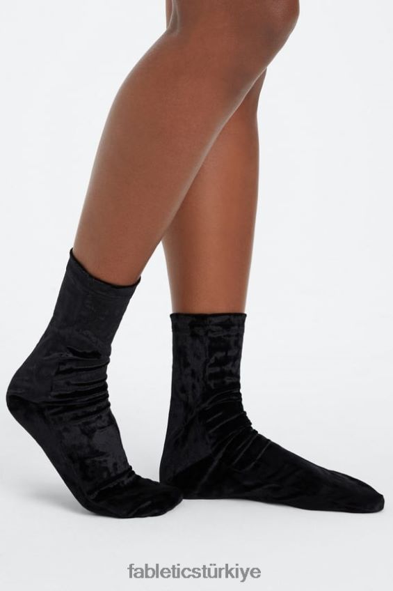 tr Fabletics kadınlar streç kadife çorap 6" siyah 40R06B2986