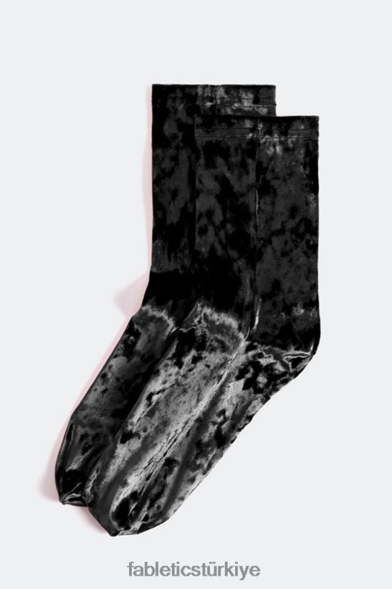 tr Fabletics kadınlar streç kadife çorap 6\" siyah 40R06B2986