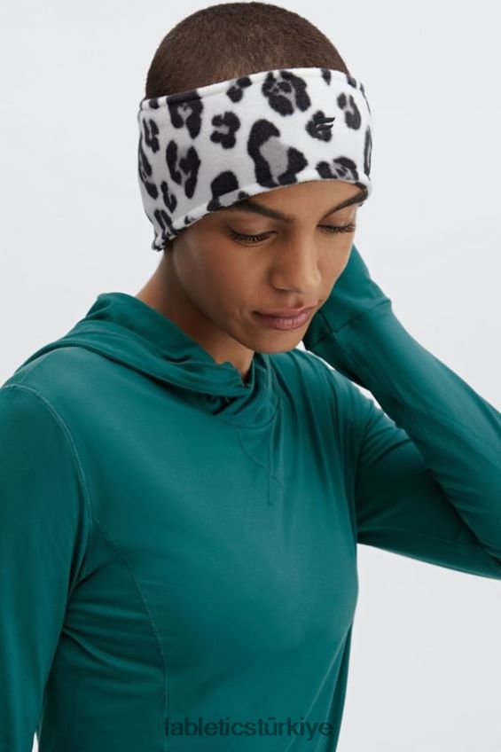 tr Fabletics kadınlar polar kulak ısıtıcısı büyük kar leoparı 40R06B3030