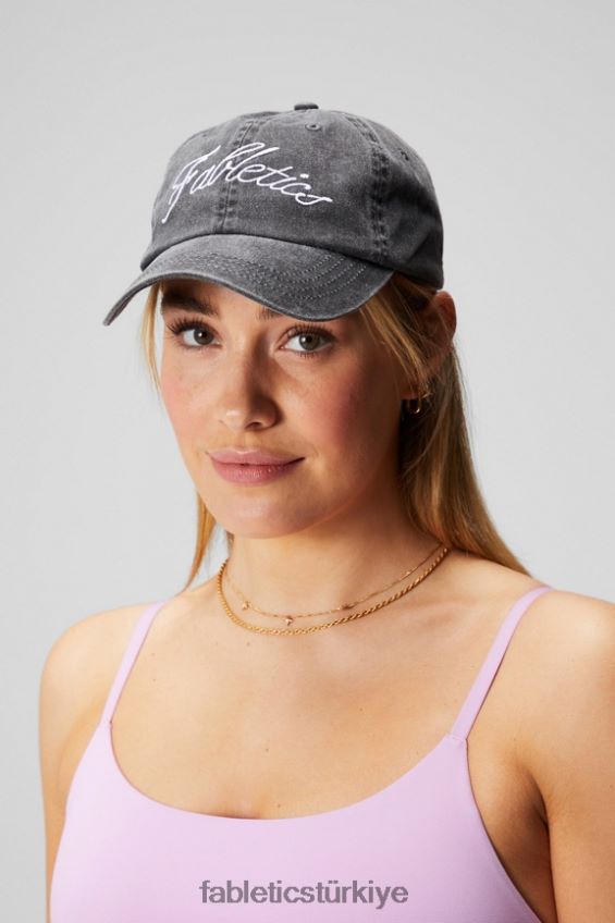 tr Fabletics kadınlar baba şapkası yıkanmış siyah 40R06B3008