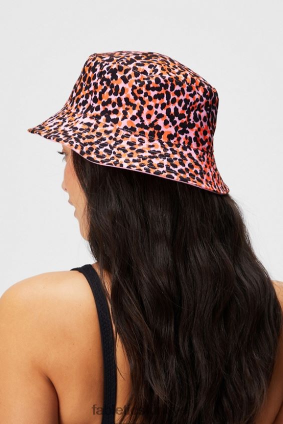 tr Fabletics kadınlar geri dönüşümlü kova şapka flaş turuncu safari noktaları/pembe balerin 40R06B3019