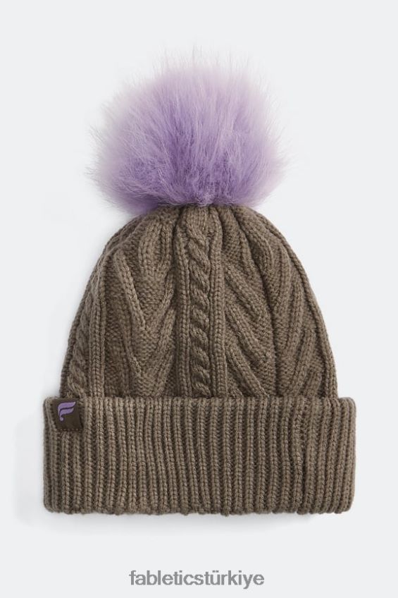 tr Fabletics kadınlar kablolu örgü ponponlu bere söğüt kabuğu/ultraviyole 40R06B3023