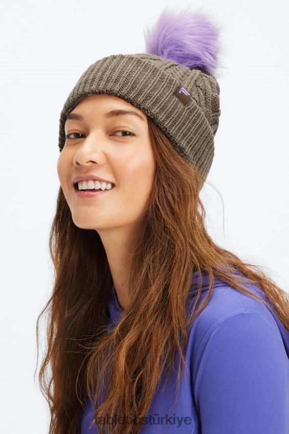 tr Fabletics kadınlar kablolu örgü ponponlu bere söğüt kabuğu/ultraviyole 40R06B3023