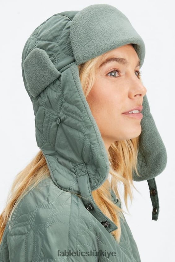 tr Fabletics kadınlar kapitone havacı şapkası yeşil duman 40R06B3025