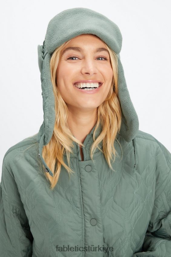 tr Fabletics kadınlar kapitone havacı şapkası yeşil duman 40R06B3025