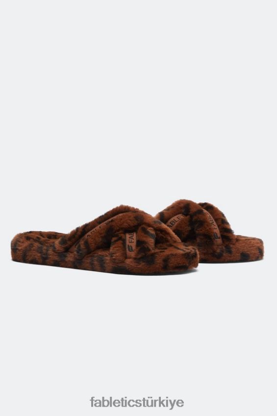 tr Fabletics kadınlar çapraz terlik leopar 40R06B2956