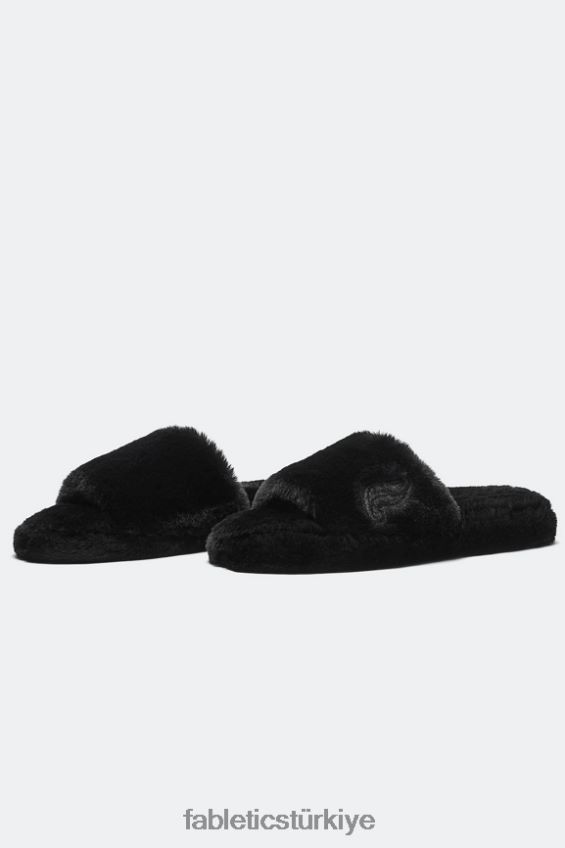 tr Fabletics kadınlar kürk terlik siyah 40R06B2947