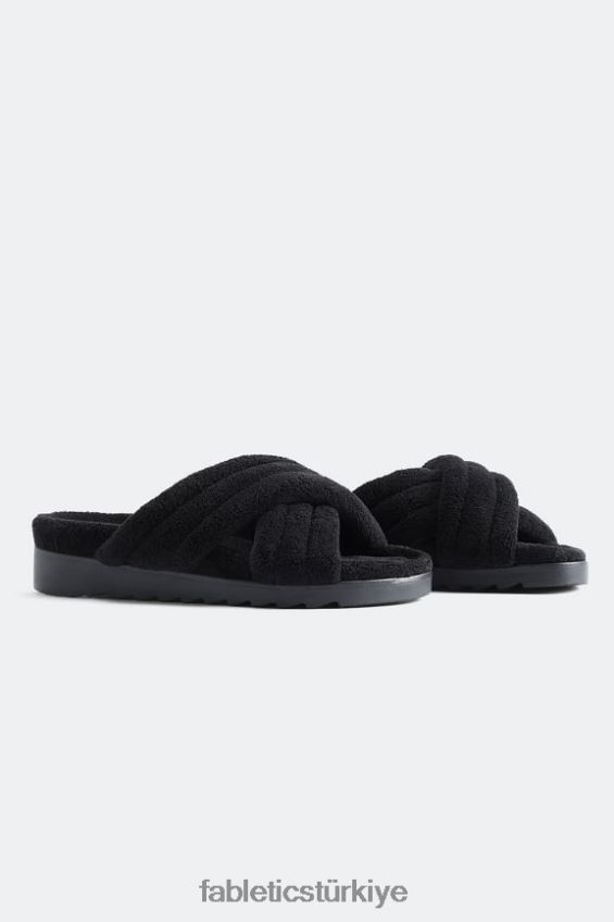 tr Fabletics kadınlar terry çapraz kaydırak siyah 40R06B2960