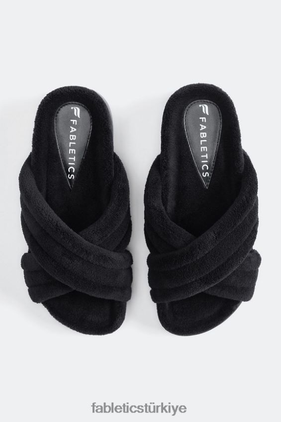 tr Fabletics kadınlar terry çapraz kaydırak siyah 40R06B2960