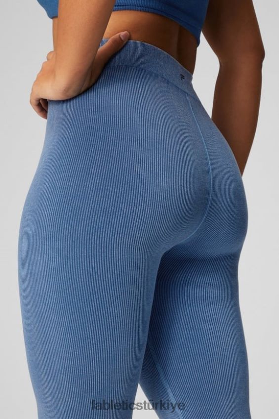 tr Fabletics kadınlar bulut dikişsiz yüksek belli bölünmüş parlama açık çivit 40R06B2