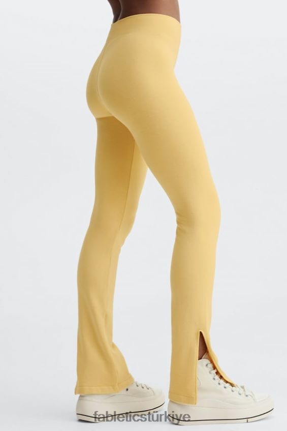 tr Fabletics kadınlar bulut dikişsiz yüksek belli bölünmüş parlama tutku turuncusu/yansıtıcı gümüş 40R06B5