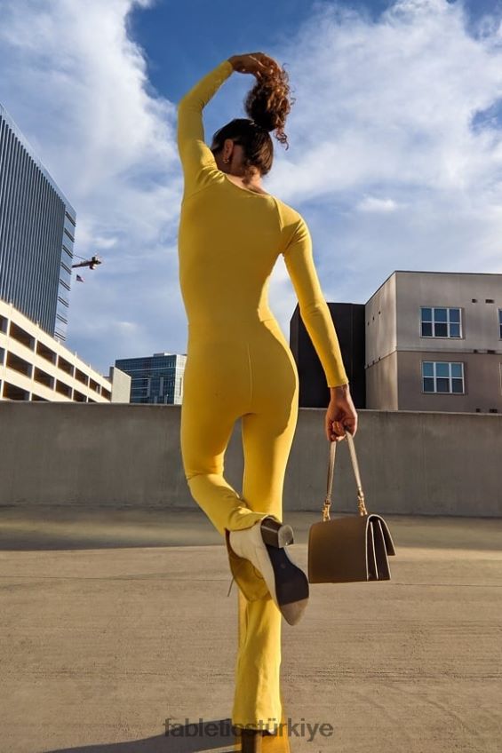 tr Fabletics kadınlar bulut dikişsiz yüksek belli bölünmüş parlama tutku turuncusu/yansıtıcı gümüş 40R06B5