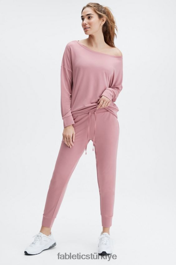 tr Fabletics kadınlar eko şık örgü büzme ipli pantolon derin lacivert/yansıtıcı logo 40R06B101