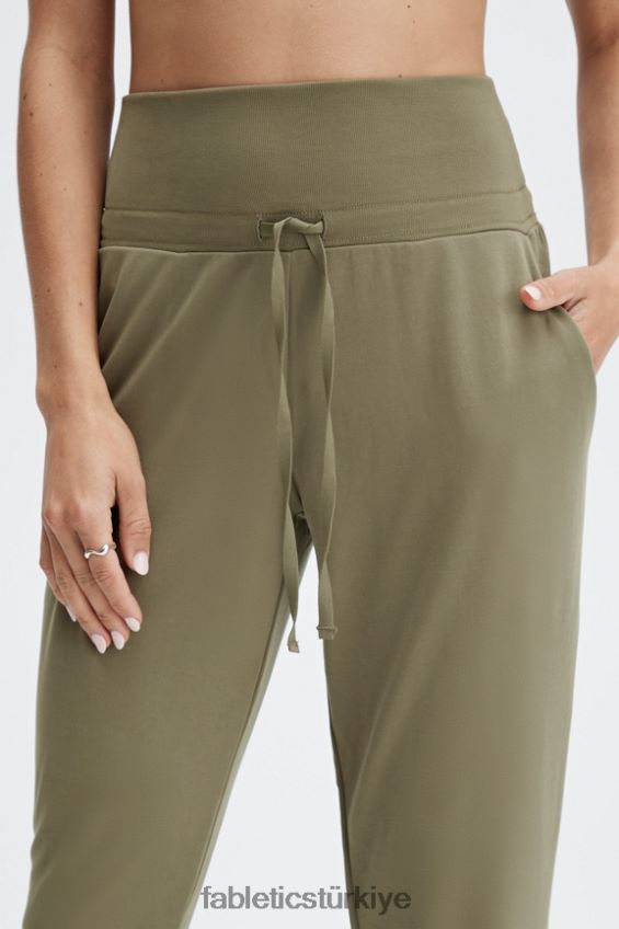 tr Fabletics kadınlar eko şık örgü büzme ipli pantolon mozaik/yansıtıcı logo 40R06B100