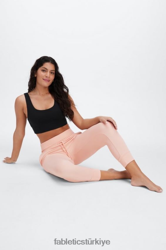 tr Fabletics kadınlar eko şık örgü büzme ipli pantolon yumuşak kabuk/yansıtıcı logo 40R06B98
