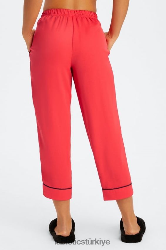 tr Fabletics kadınlar ekosatin ekin pantolon çilek kırmızısı/siyah 40R06B51