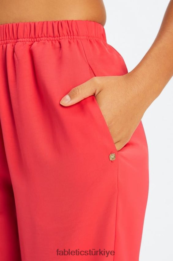 tr Fabletics kadınlar ekosatin ekin pantolon çilek kırmızısı/siyah 40R06B51