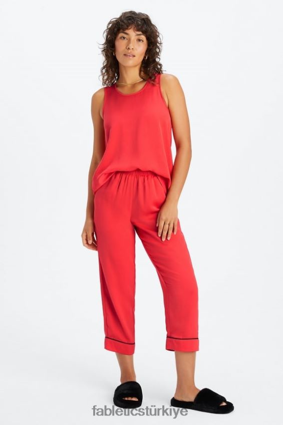 tr Fabletics kadınlar ekosatin ekin pantolon çilek kırmızısı/siyah 40R06B51