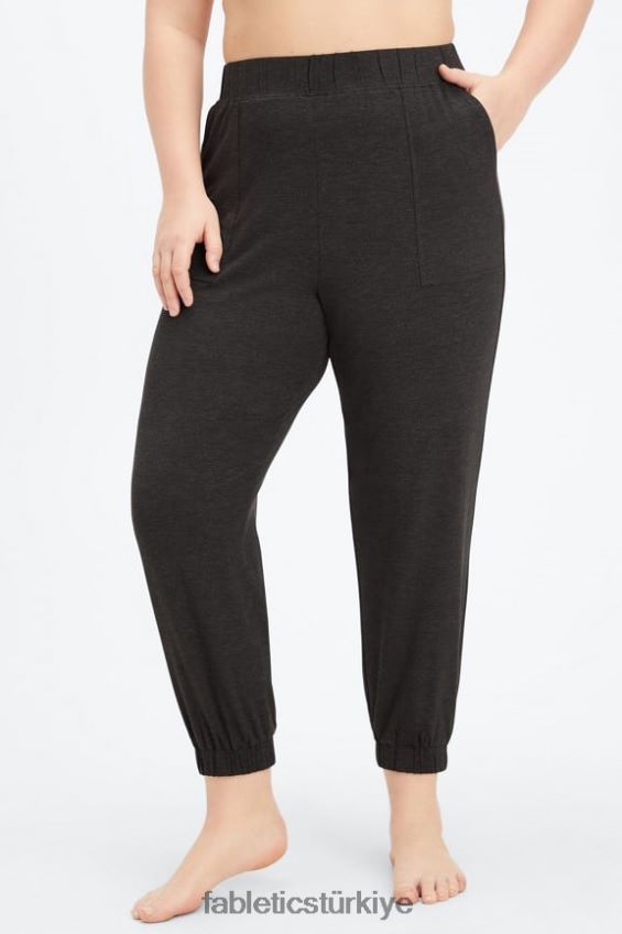 tr Fabletics kadınlar geri örgülü konik pantolon siyah/mikro nokta 40R06B82