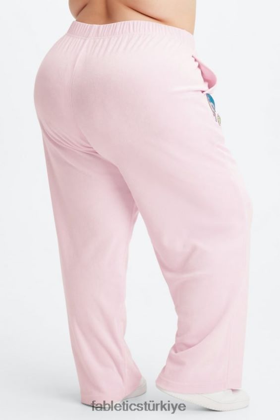 tr Fabletics kadınlar havlu terry geniş paça eşofman mercan leoparı/yansıtıcı gümüş 40R06B137