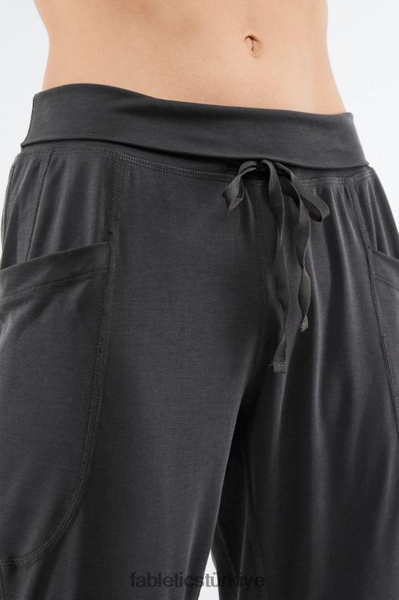 tr Fabletics kadınlar şık triko büzgülü pantalon koyu lacivert/elektrik mavisi 40R06B158